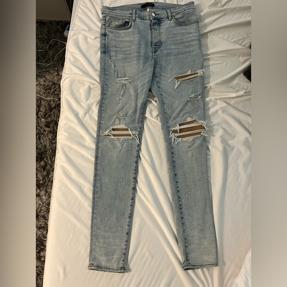 AMIRI MX1 Jeans Light blue / Tan size 36 - Picture 3 of 8